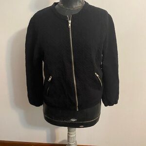 J. Crew Black Quilted Bomber jacket, size M
